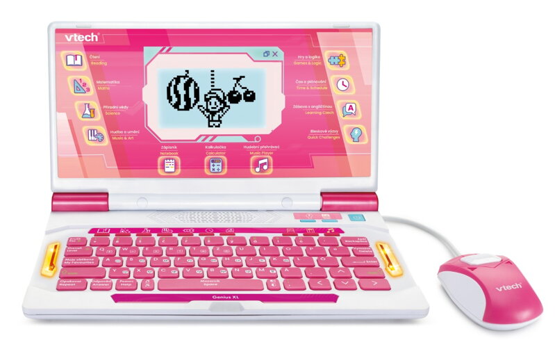 VTech Genius XL – vzdělávací notebook CZ růžový (dvojjazyčný)